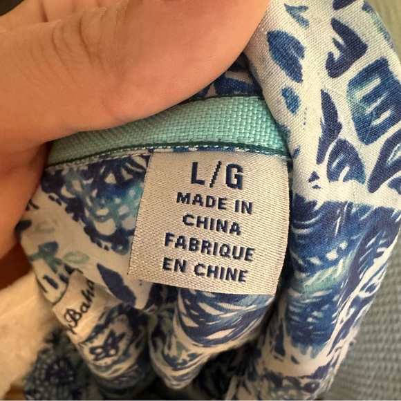 TOMMY BAHAMA Tivoli Tiles Madras Hawaiian Shirt Men’s Large Hawaiian Party Polo - Picture 9 of 9